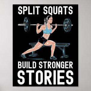 Affiche Exercice de squat bulgare musculation fitness trav
