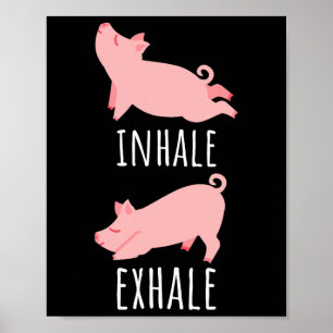 Affiche Exercice de yoga de méditation de porc Inhaler Exh