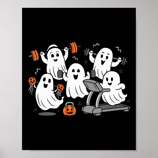 Affiche Exercice Ghost Gym Halloween Shirt Fitness Weig (Devant)