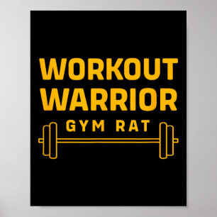 Affiche Exercice Guerrier Bodybuilding Funny Gym Rat