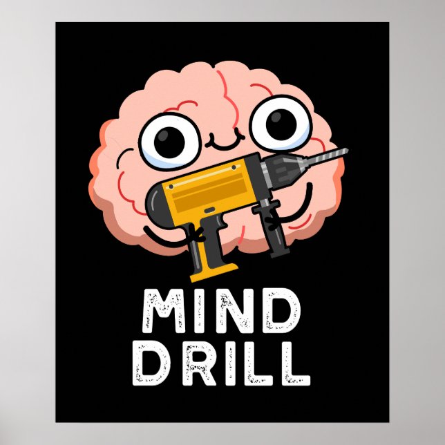 Affiche Exercice mental Funny Brain Tool Pun Dark BG (Devant)