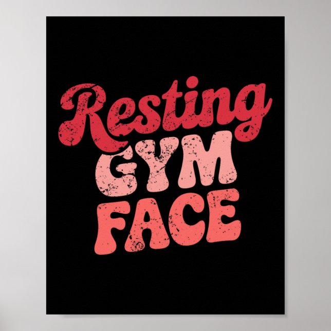 Affiche Exercice Repose Gym Face Drôle Motif d'haltérophil (Devant)