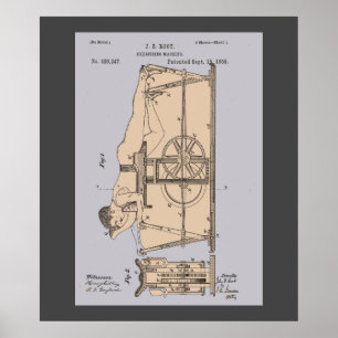 Affiche Exercice vintage Machine Patent