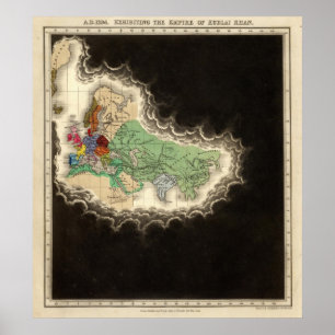 Affiche Exhibiting The Empire of Kublai Khan 1294 AD