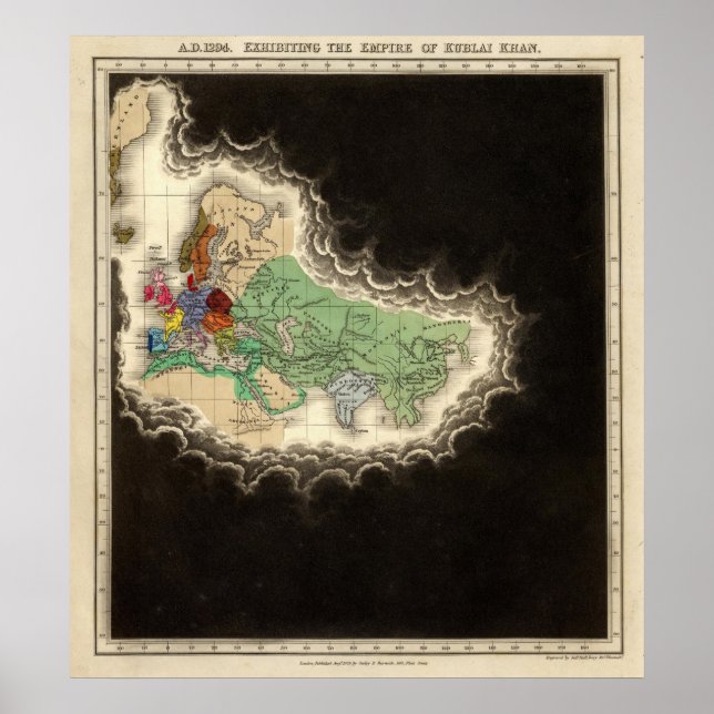 Affiche Exhibiting The Empire of Kublai Khan 1294 AD (Devant)