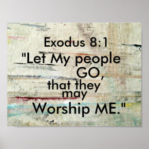 Affiche Exode 8:1 Que mon peuple parte, Bible Verse