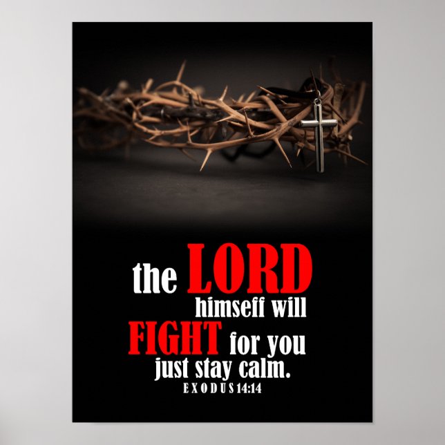 Affiche Exodes 14:14 The Lord Himself Will Fight (Devant)
