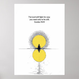 Affiche Exodus 14:14 Bible Verse Christian Wall Art