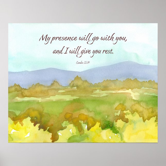 Affiche Exodus Bible Scripture Give You Rest Landscape (Devant)