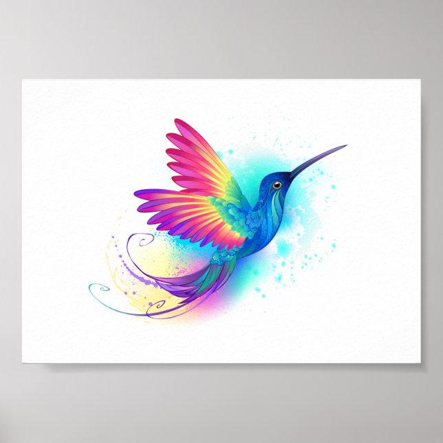 Affiche Exotic Rainbow Hummingbird (Devant)