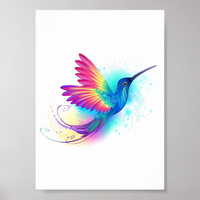 Affiche Exotic Rainbow Hummingbird (Devant)
