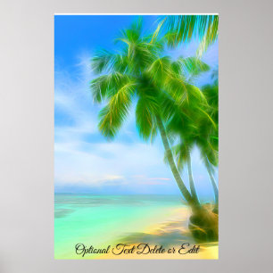 Affiche *~* Exotic Tropical PALM Tree Beach AP13