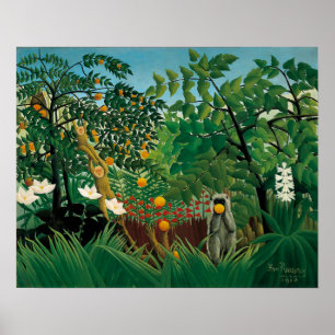 Affiche exotique de paysage de Henri Rousseau