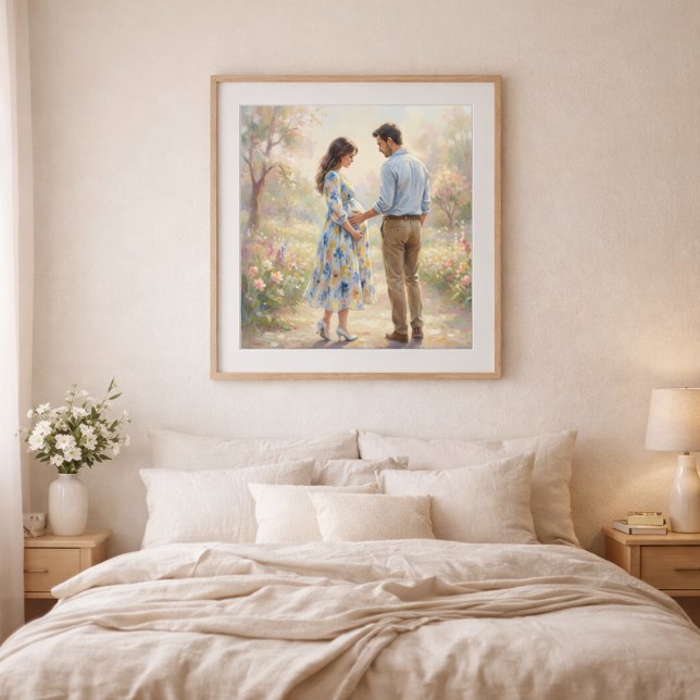 Affiche Expecting Couple Impressionist Style Art  (Créateur téléchargé)