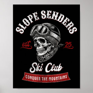Affiche Expéditeurs de pente skieurs de ski acrobatique hi