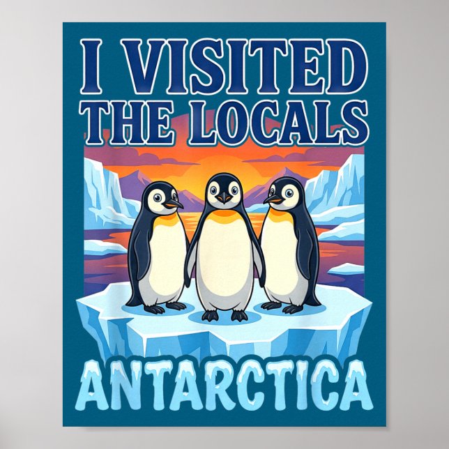 Affiche Expédition Souvenir de Voyage Antarctique Manchot (Devant)