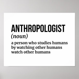 Affiche Expert en anthropologie - Définition amusante