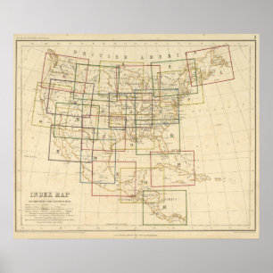 Affiche Explication de carte d'index des signes utilisés