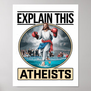 Affiche Expliquez-moi ce Jésus athées Gants de boxe