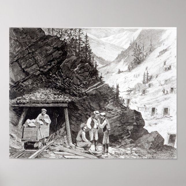 Affiche Exploitation minière d'or et d'argent (Devant)