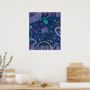 Affiche Explorateur audacieux : maximalisme abstrait