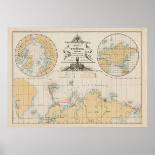 Affiche Explorations de l'Arctique vintage et du pôle Nord