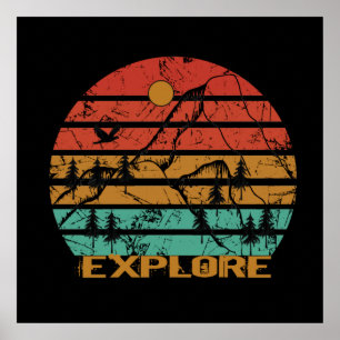 Affiche Explorer dans la nature sauvage