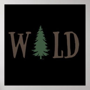 Affiche explorer le pin dans une forêt