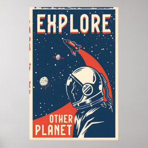 Affiche Explorez l'affiche de voyage spatial d'une autre p