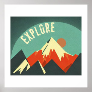Affiche Explorez les montagnes
