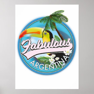 Affiche Explorez l'incroyable Argentine logo Carte postale