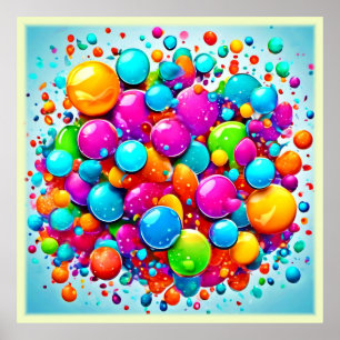 Affiche Explosion colorée de bulle
