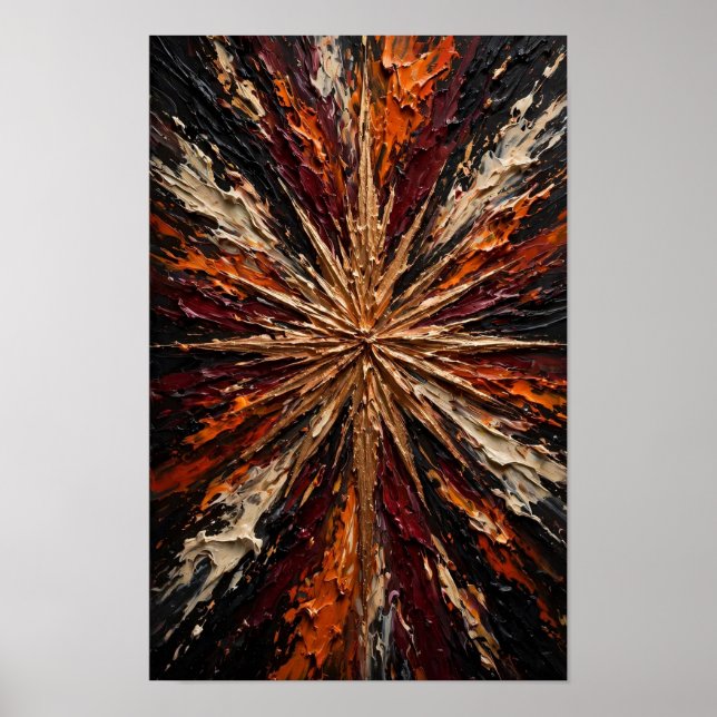Affiche Explosion de Bijoux - Émeraude Violet Rose Or Vibr (Devant)