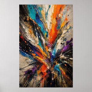 Affiche Explosion de Couleur Abstrait