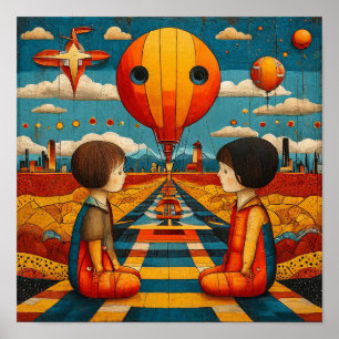 Affiche Explosion de couleurs abstraites vibrantes pour le