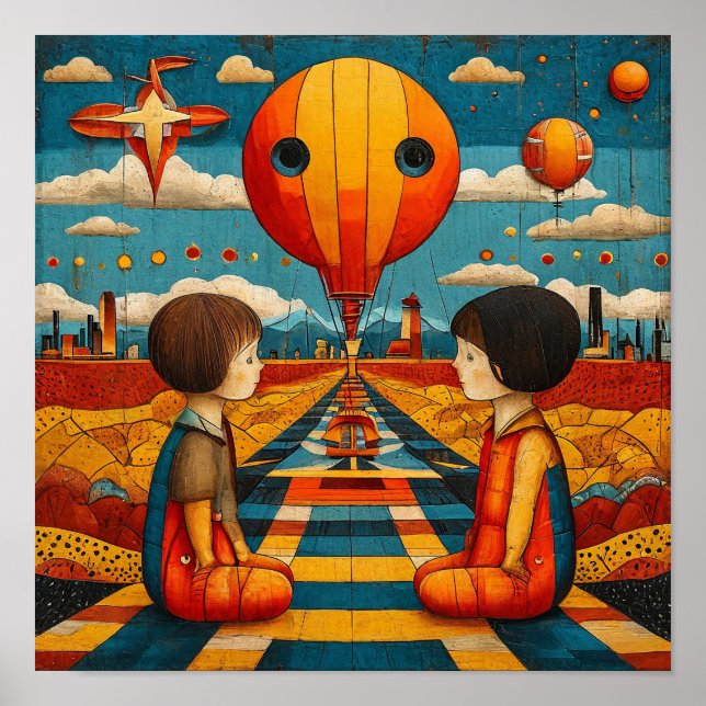 Affiche Explosion de couleurs abstraites vibrantes pour le (Devant)
