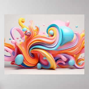 Affiche Explosion de formes pastel