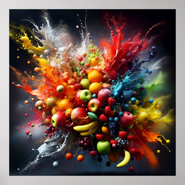 Affiche Explosion de fruits (Devant)