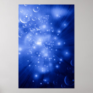 Affiche Explosion de Galaxie Bleu Cobalt
