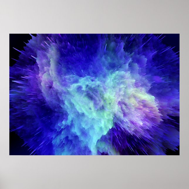 Affiche Explosion de néon spatial no 1 (Devant)