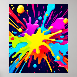 Affiche Explosion de peinture radiante