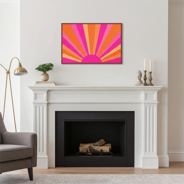 Affiche Explosion de soleil vibrant aux teintes roses, ora (Créateur téléchargé)