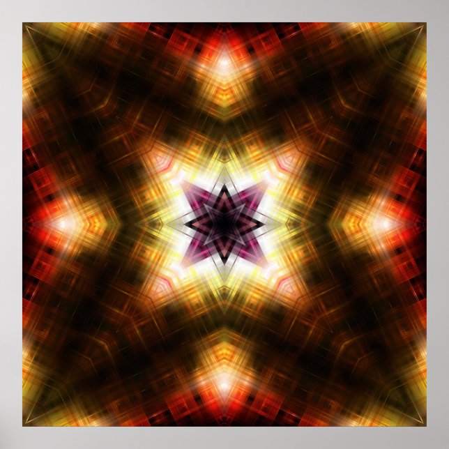 Affiche Explosion d'étoile géométrique radiante avec lumiè (Devant)