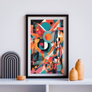 Affiche Explosion géométrique rétro