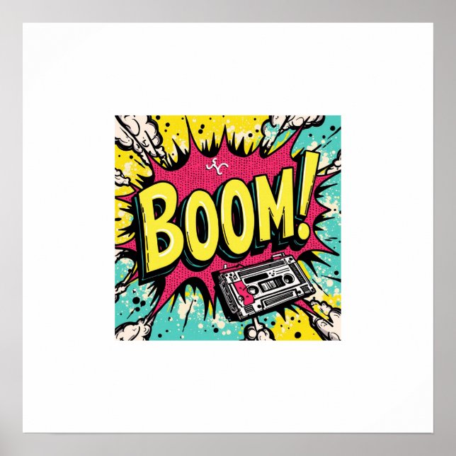 Affiche Explosion Rétro Boombox (Devant)
