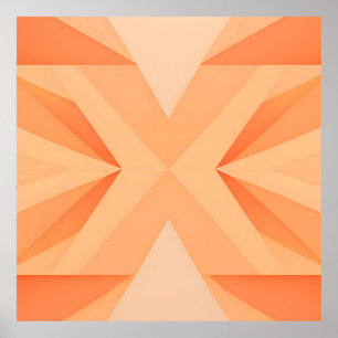 Affiche Explosion Stellaire Géométrique Orange Chaud Abstr
