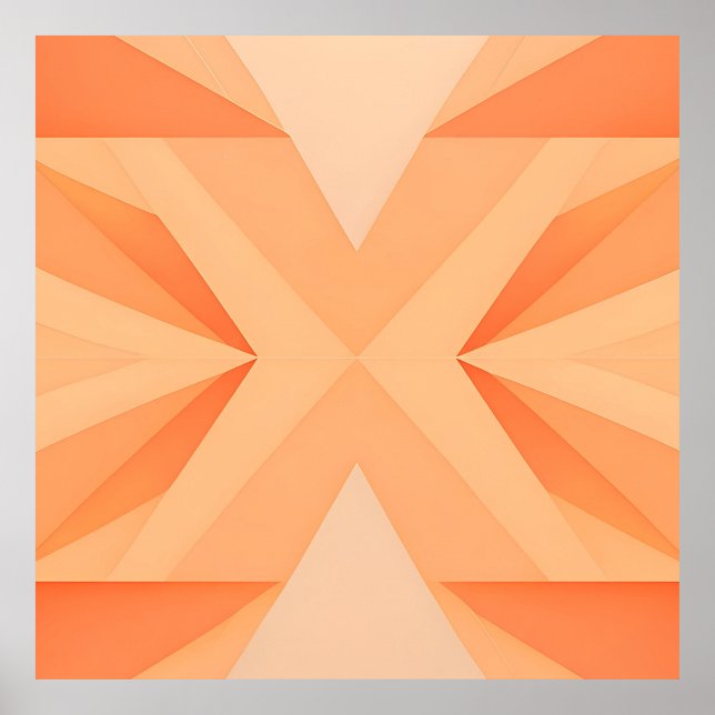 Affiche Explosion Stellaire Géométrique Orange Chaud Abstr (Devant)