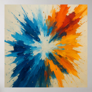 Affiche Explosion vive - Énergie expressionniste Abstraite
