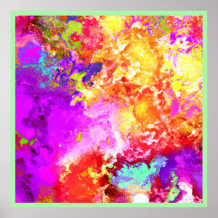 Affiche Explosions Abstraites de couleurs artistiques