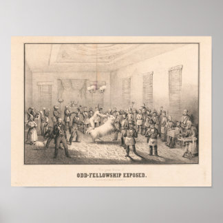 Affiche exposée de la loge Lafayette - Odd Fellows
